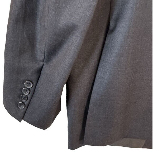 Hickey Freeman Suit Jacket 46Reg Worsted Wool Made in USA Dark Gray - Picture 5 of 12